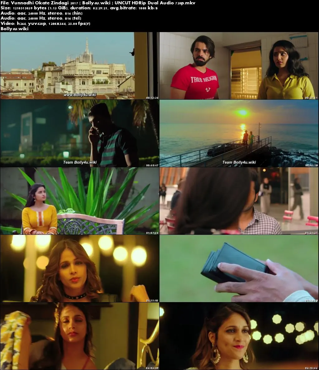Vunnadhi Okate Zindagi 2017 HDRip 450Mb UNCUT Hindi Dual Audio 480p Download