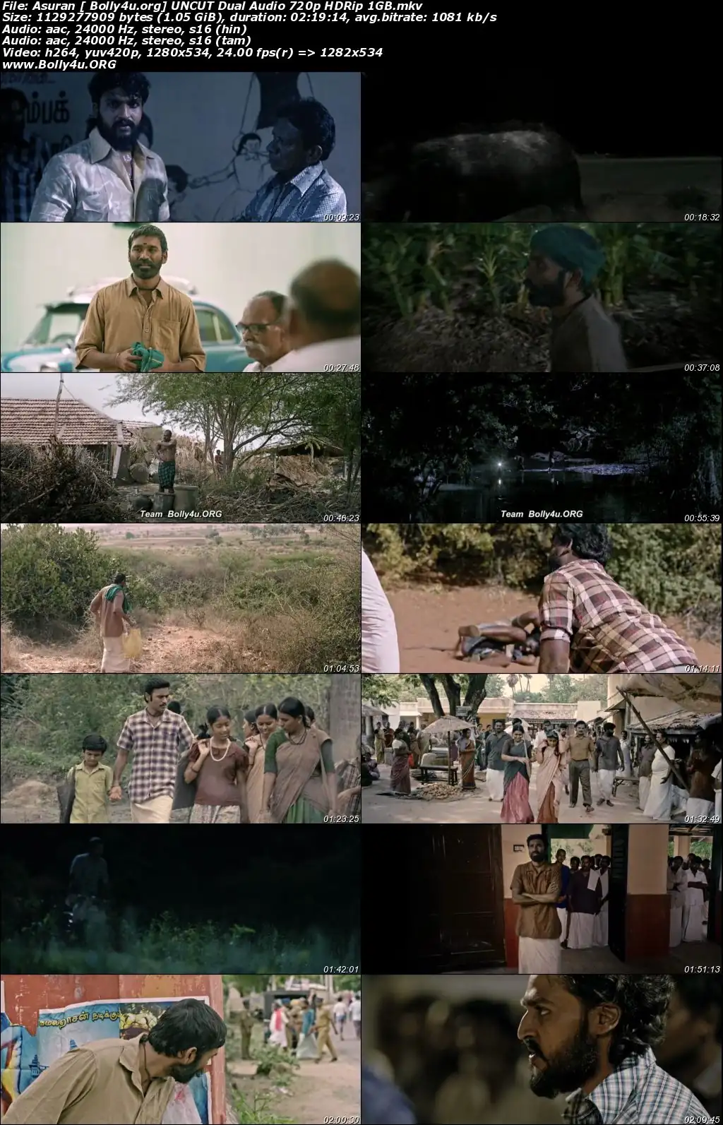 Asuran 2019 HDRip 400MB UNCUT Hindi Dual Audio 480p Download