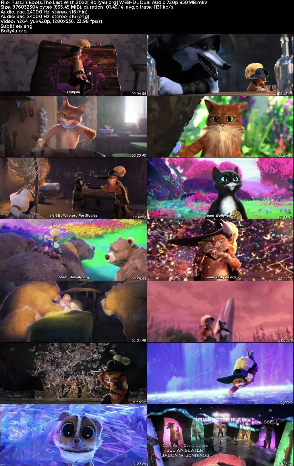 Puss In Boots The Last Wish 2022 WEB-DL Hindi Dual Audio ORG Full Movie Download 1080p  720p  480p