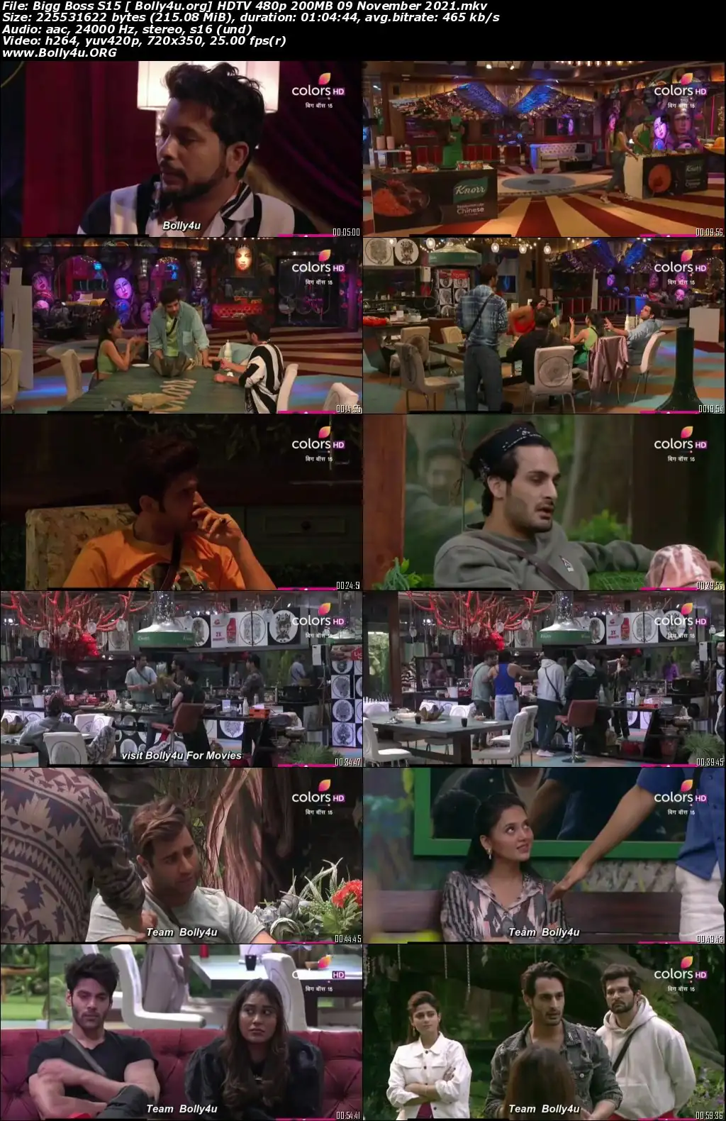 Bigg Boss S15 HDTV 480p 200MB 09 November 2021 Download