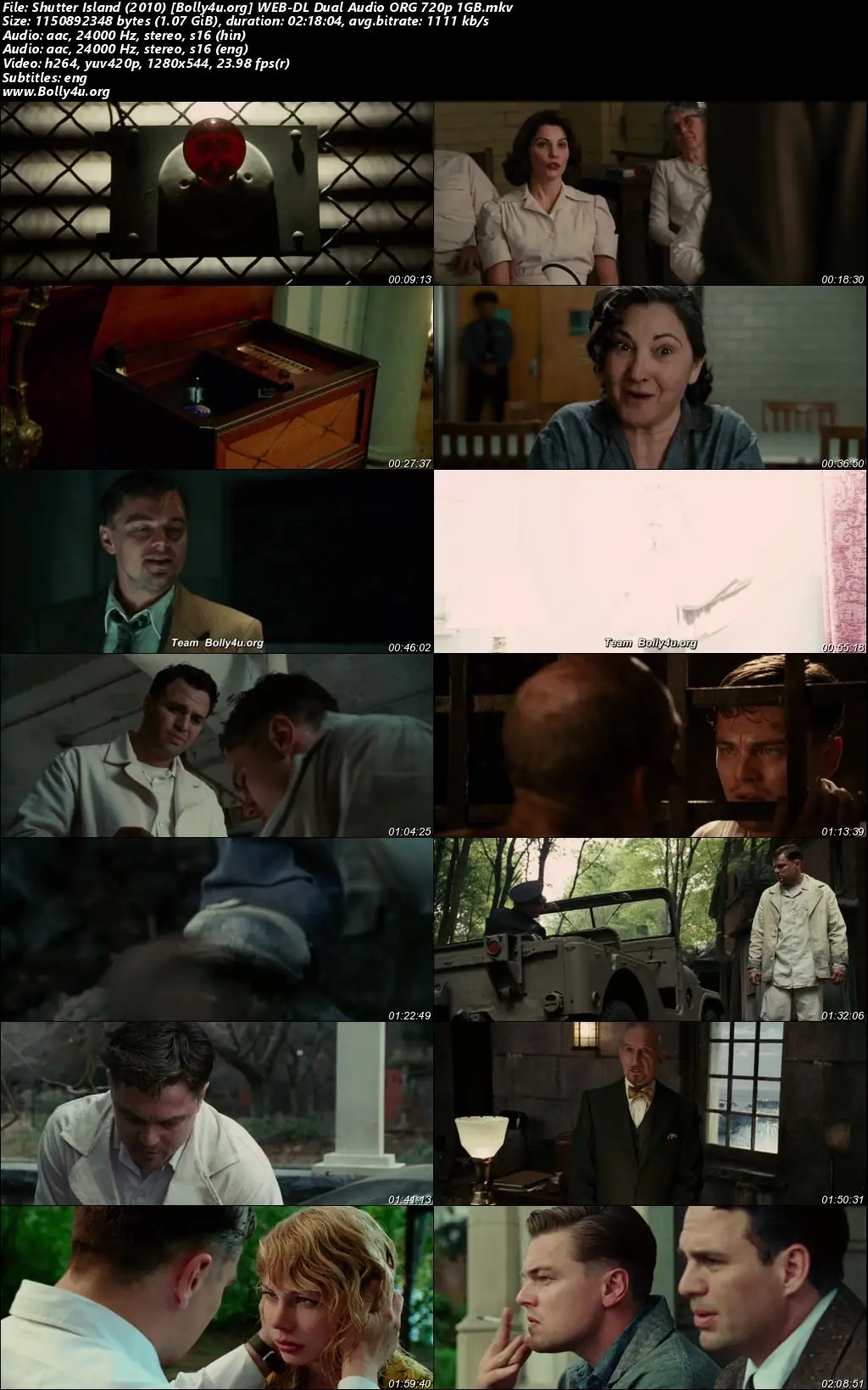Shutter Island 2010 WEB-DL Hindi Dual Audio ORG Full Movie Download 1080p  720p  480p