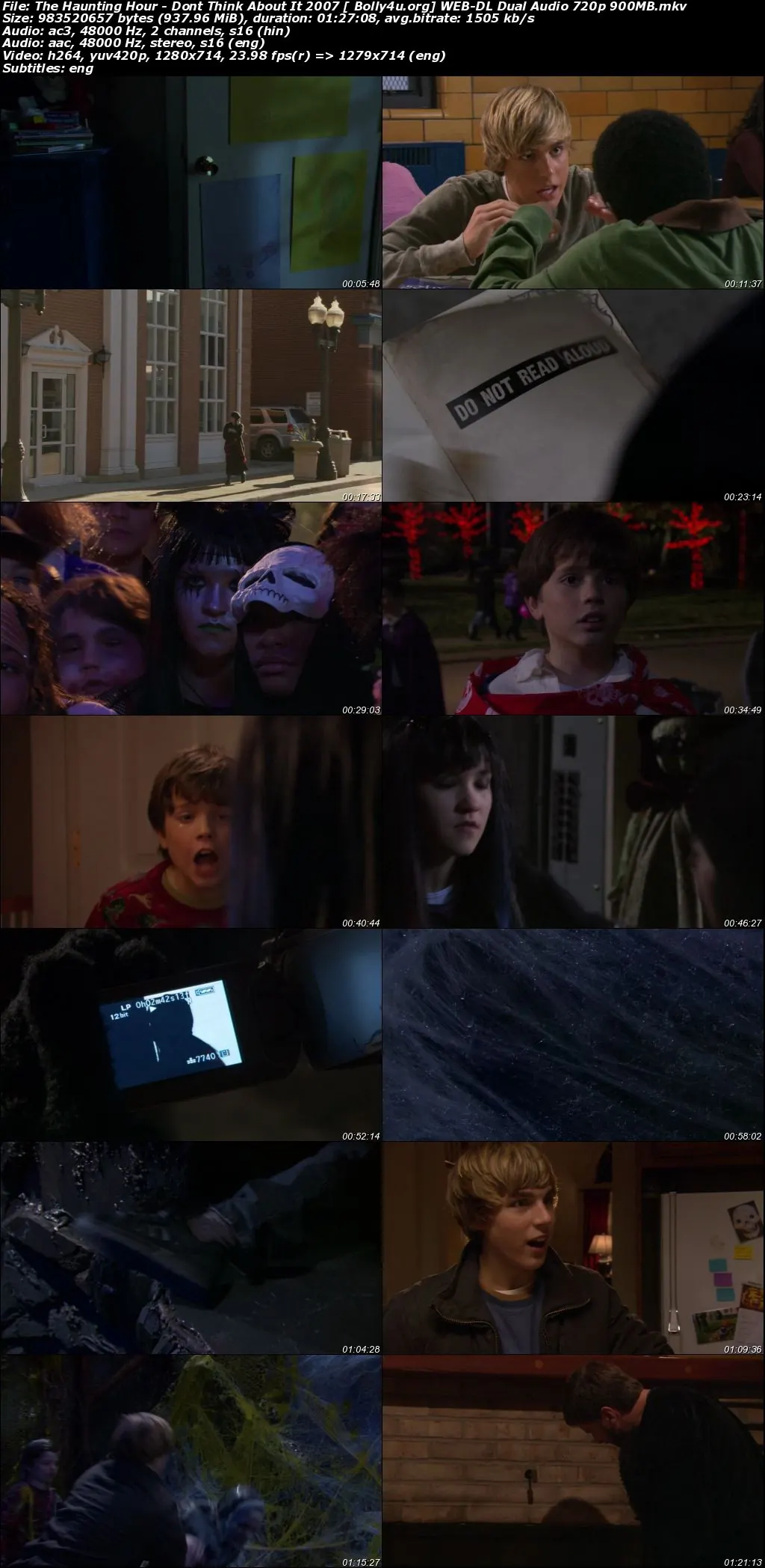 The Haunting Hour Dont Think About It 2007 WEB-DL 900Mb Hindi Dual Audio 720p Download