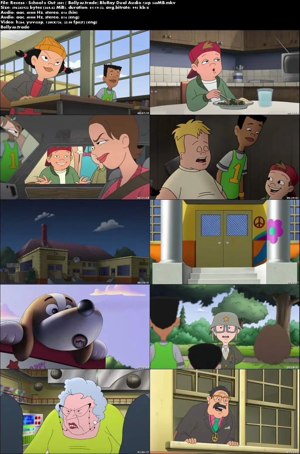 Recess Schools Out 2001 BluRay 550MB Hindi Dual Audio 720p Download