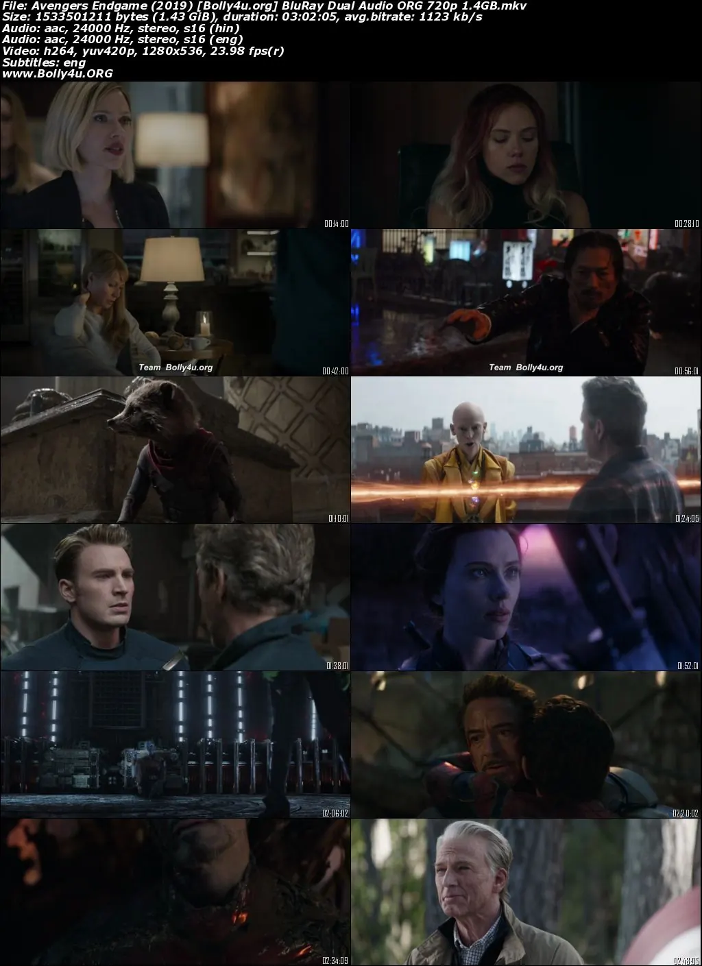 Avengers Endgame 2019 BluRay Hindi Dual Audio ORG Full Movie Download 1080p  720p  480p