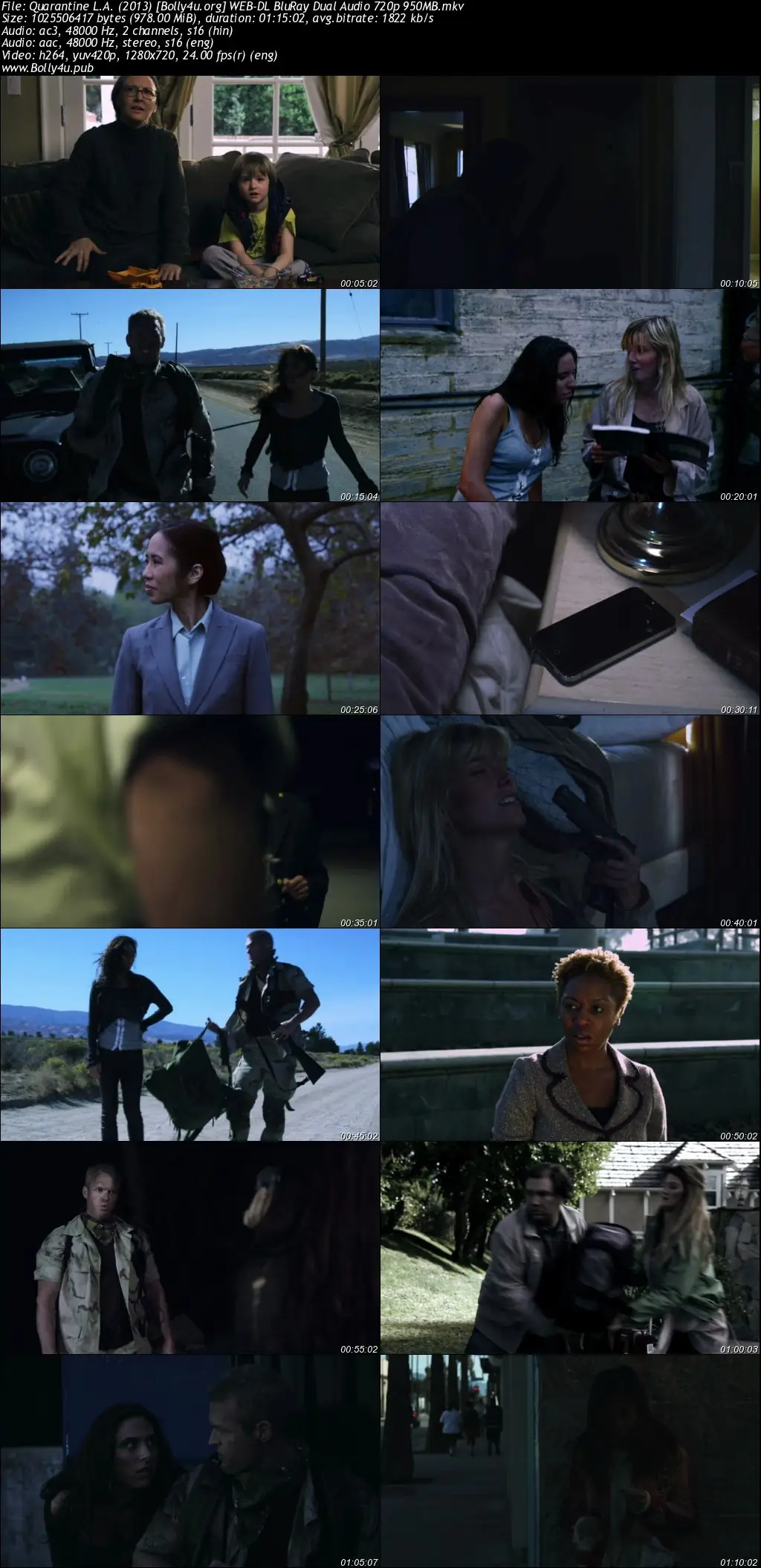 Quarantine L.A 2013 BluRay Hindi Dual Audio Full Movie Download 720p  480p