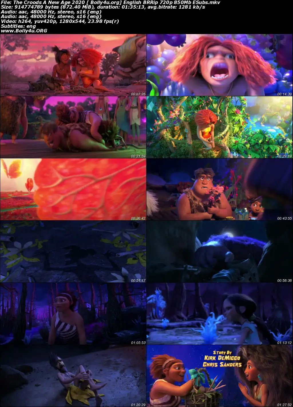 The Croods A New Age 2020 BRRip 300Mb English 480p ESubs Download
