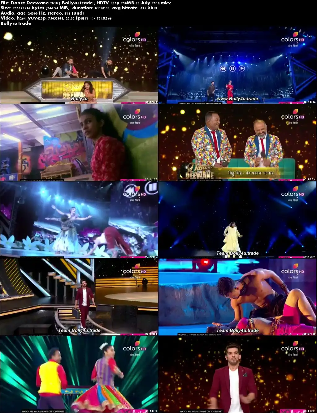 Dance Deewane 2018 HDTV 480p 250MB 28 July 2018 Download
