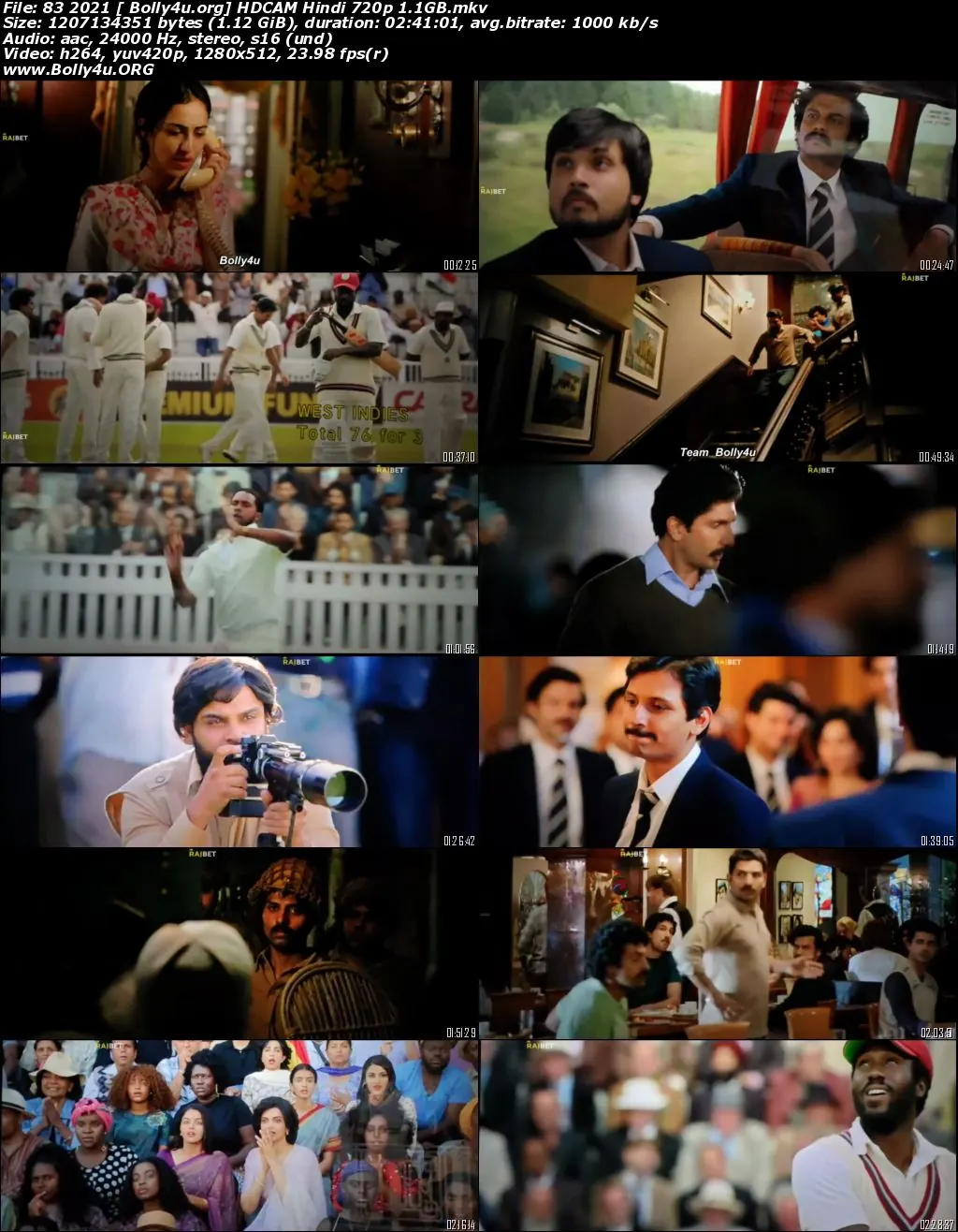 83 2021 HDCAM 500MB Hindi Movie Download 480p