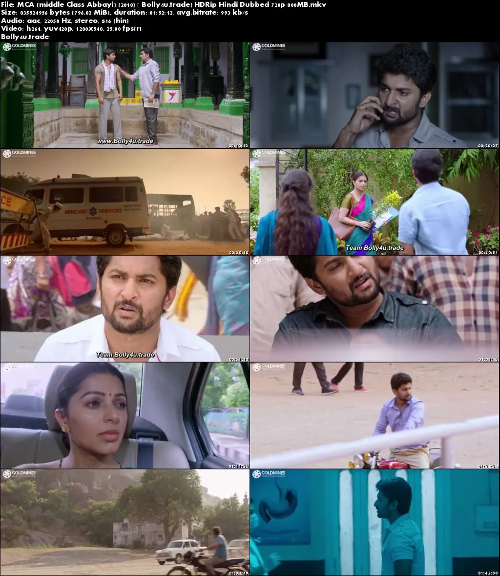 MCA Middle Class Abbayi 2018 HDRip 800MB Hindi Dubbed 720p Download