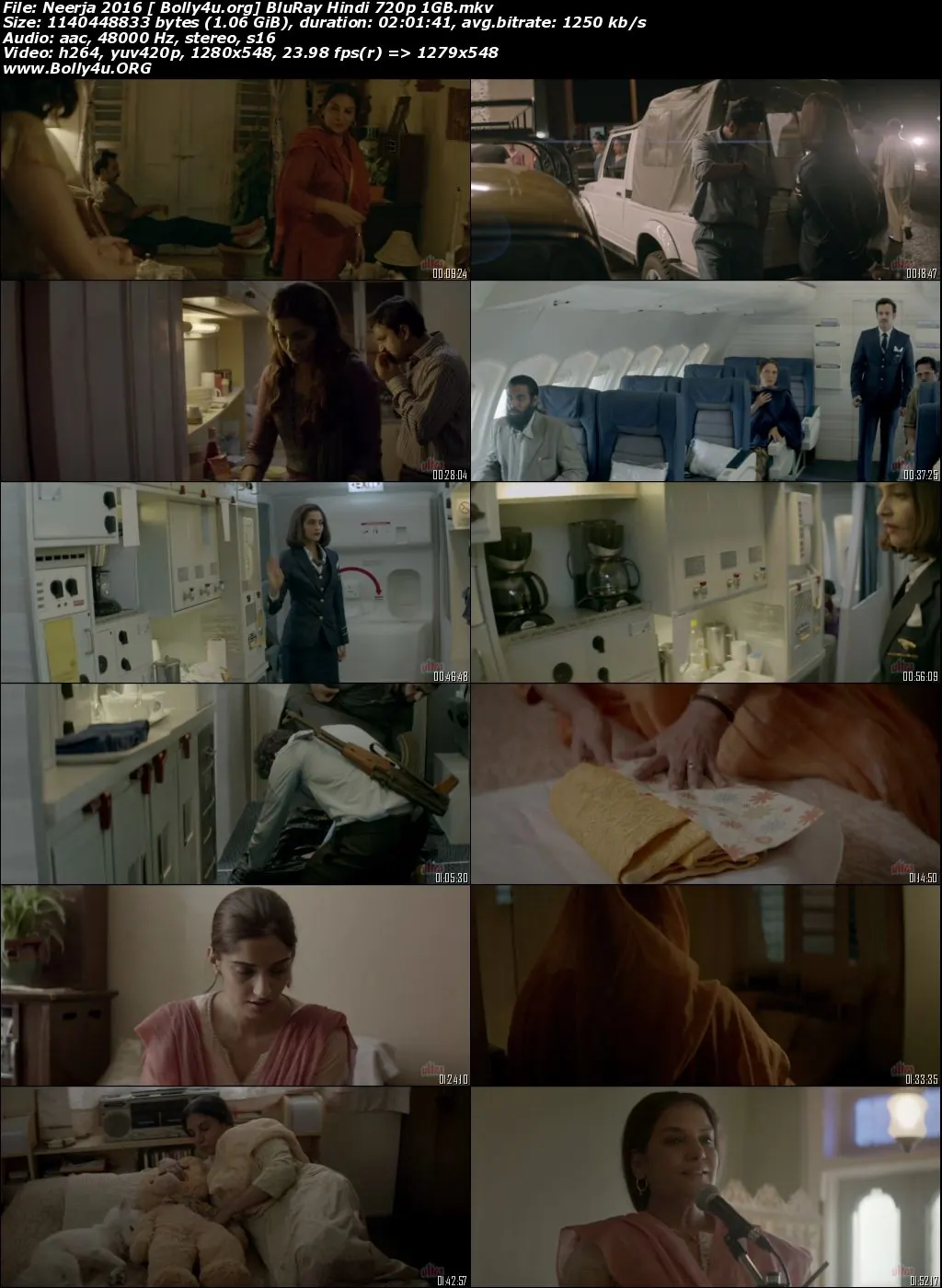 Neerja 2016 BluRay 350MB Full Hindi Movie Download 480p