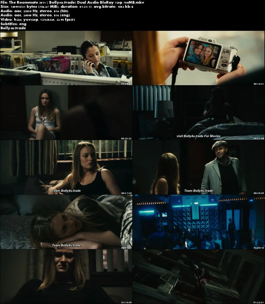 The Roommate 2011 BluRay 700MB Full Hindi Dual Audio Movie Download 720p