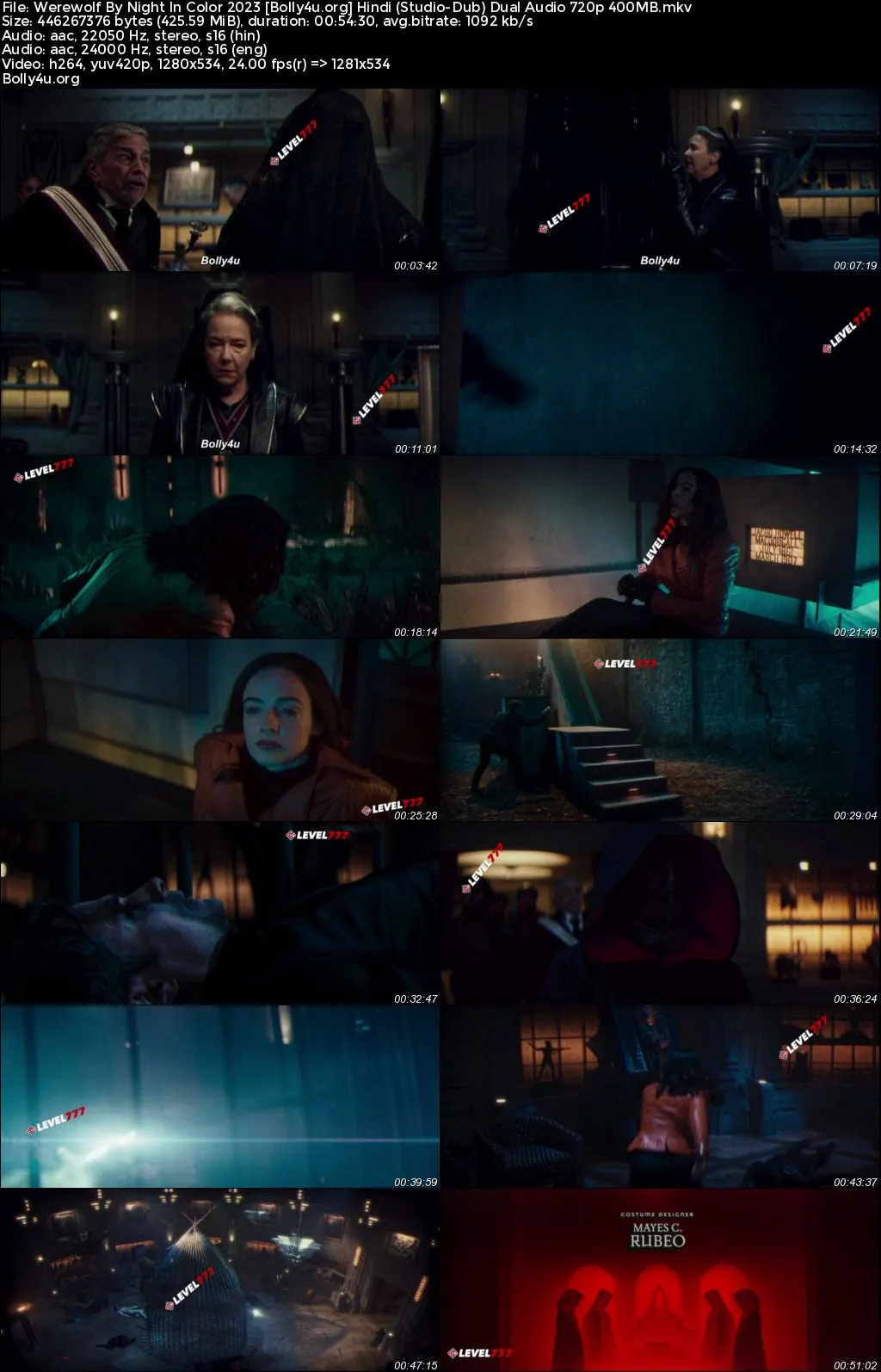 Werewolf By Night 2023 WEB-DL Hindi (Studio Dub) Dual Audio Full Movie Download 720p  480p