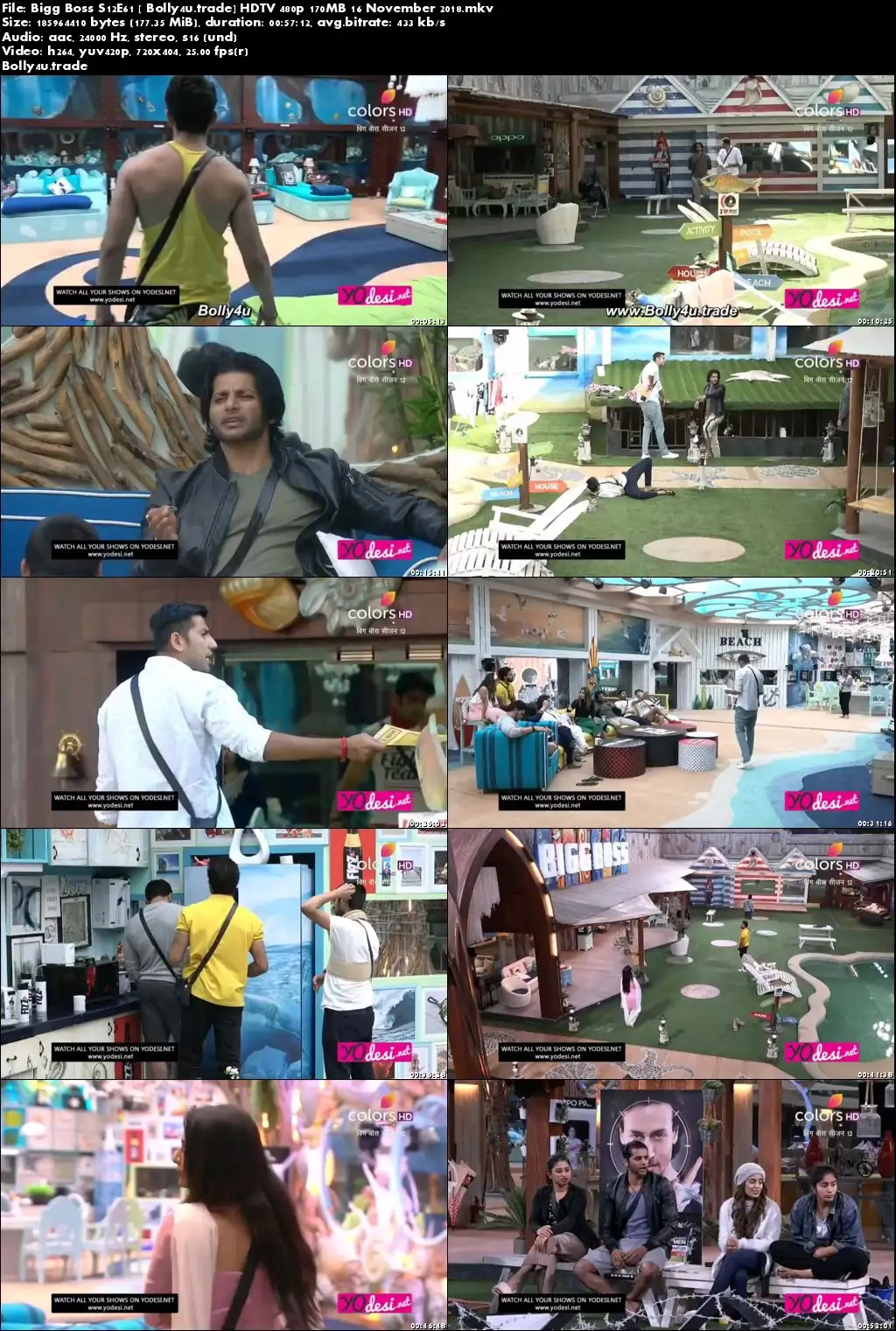 Bigg Boss S12E61 HDTV 480p 170MB 16 November 2018 Download