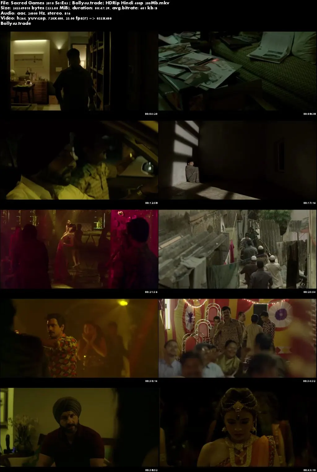 Sacred Games 2018 S01E03 HDRip 200MB Hindi 480p Download