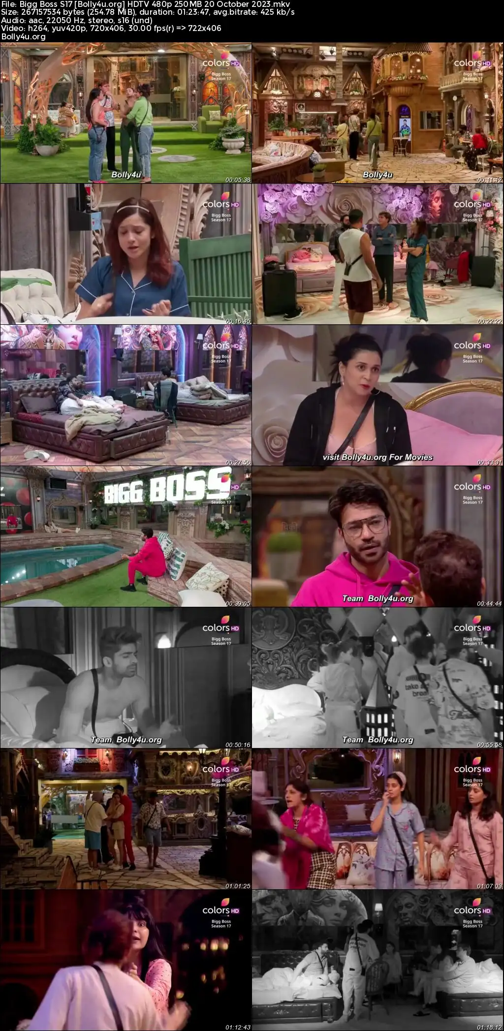 Bigg Boss S17 HDTV 480p 250MB 20 October 2023 Download