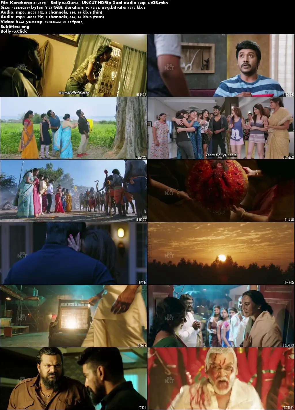 Kanchana 3 2019 HDRip 1.2GB UNCUT Hindi Dual Audio 720p Download