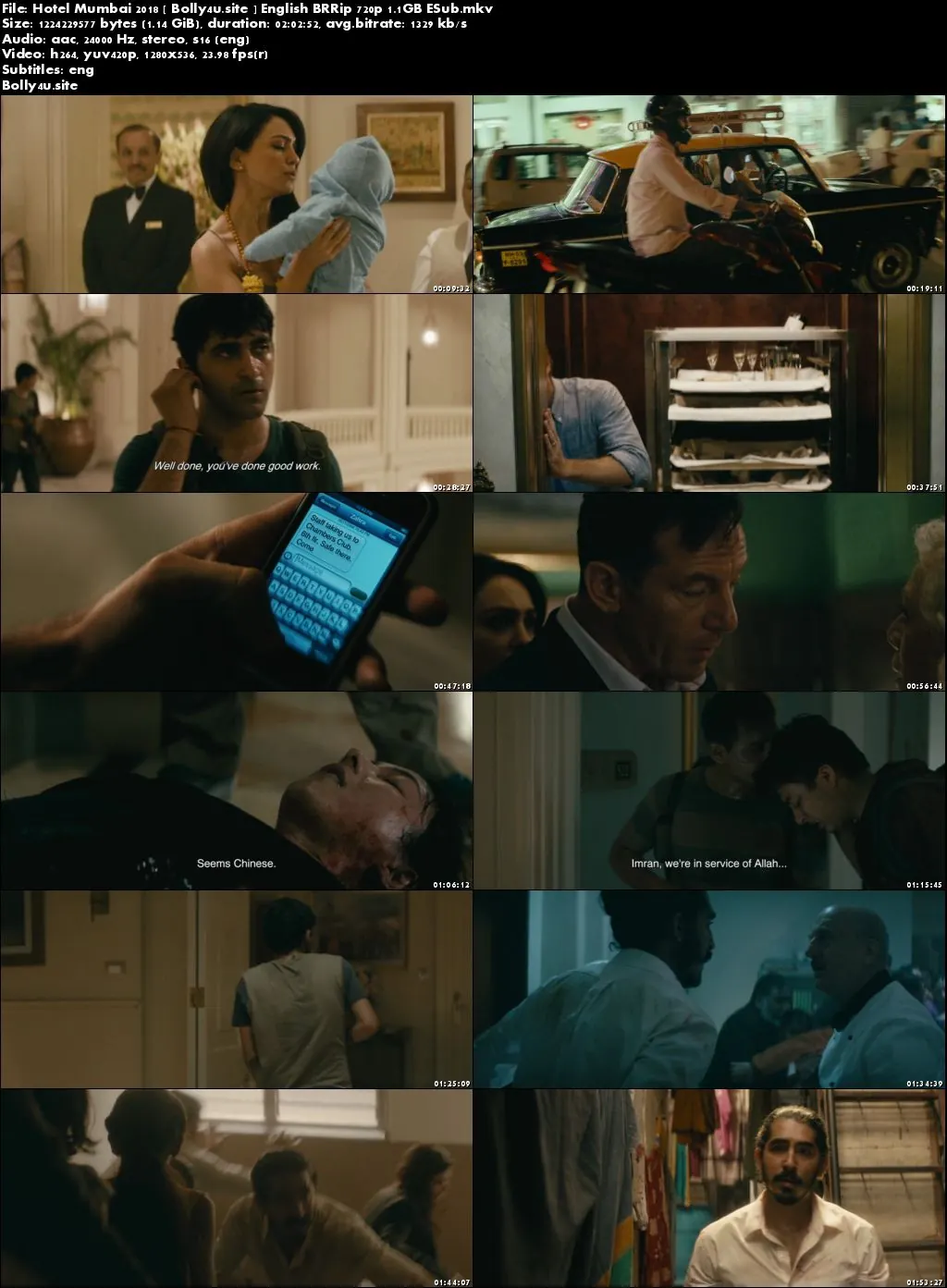 Hotel Mumbai 2018 BRRip 1.1GB English 720p ESub Download
