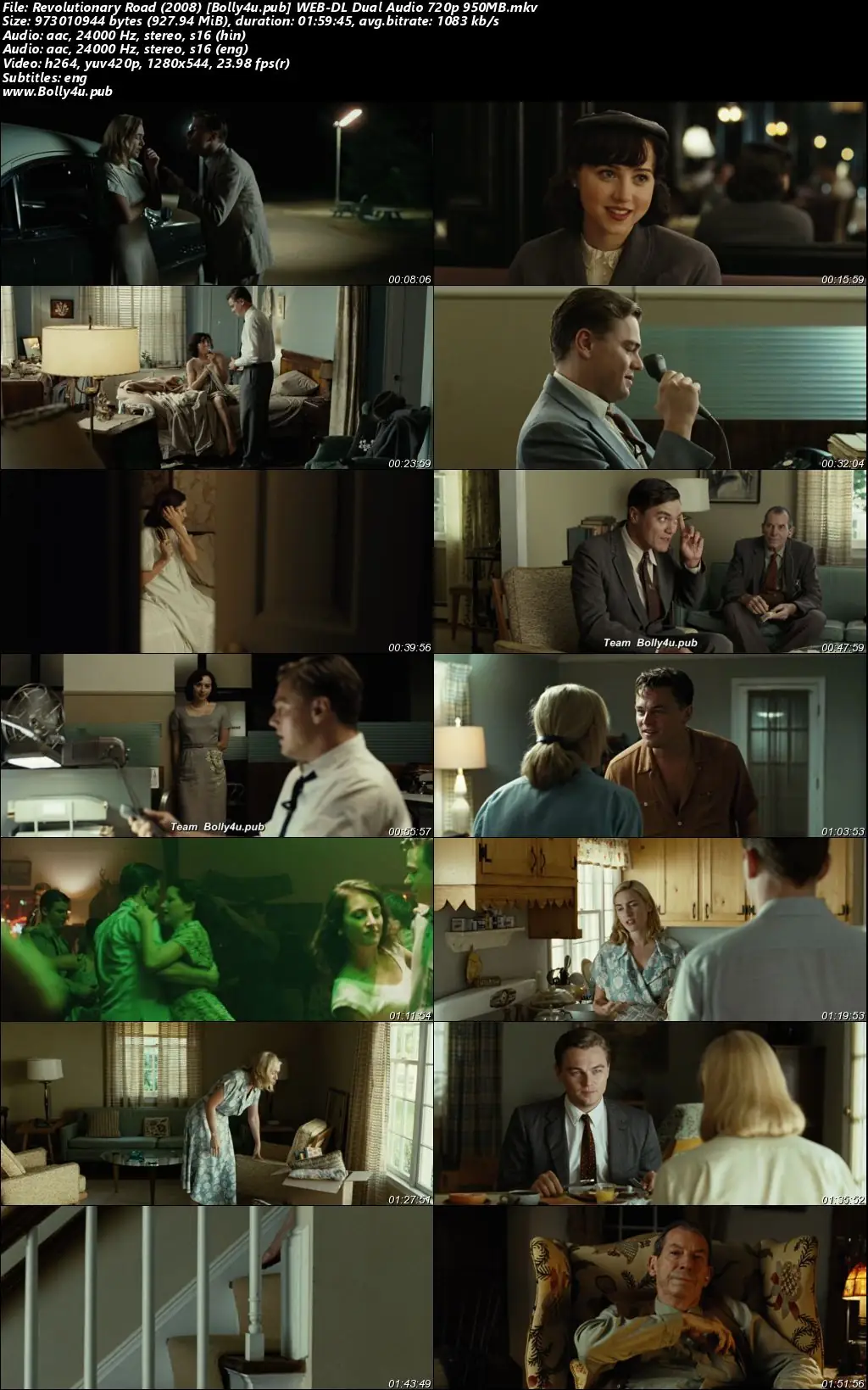 Revolutionary Road 2008 BluRay Hindi Dual Audio ORG Full Movie Download 1080p  720p  480p
