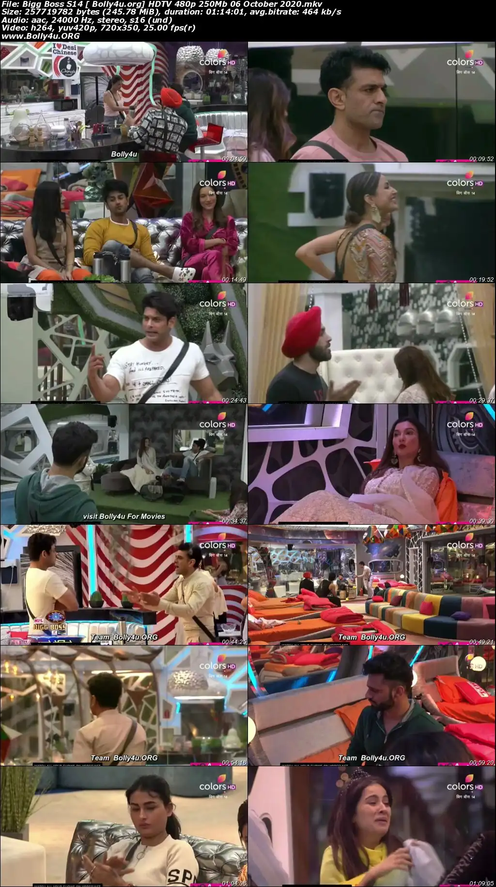 Bigg Boss S14 HDTV 480p 250Mb 06 October 2020 Download