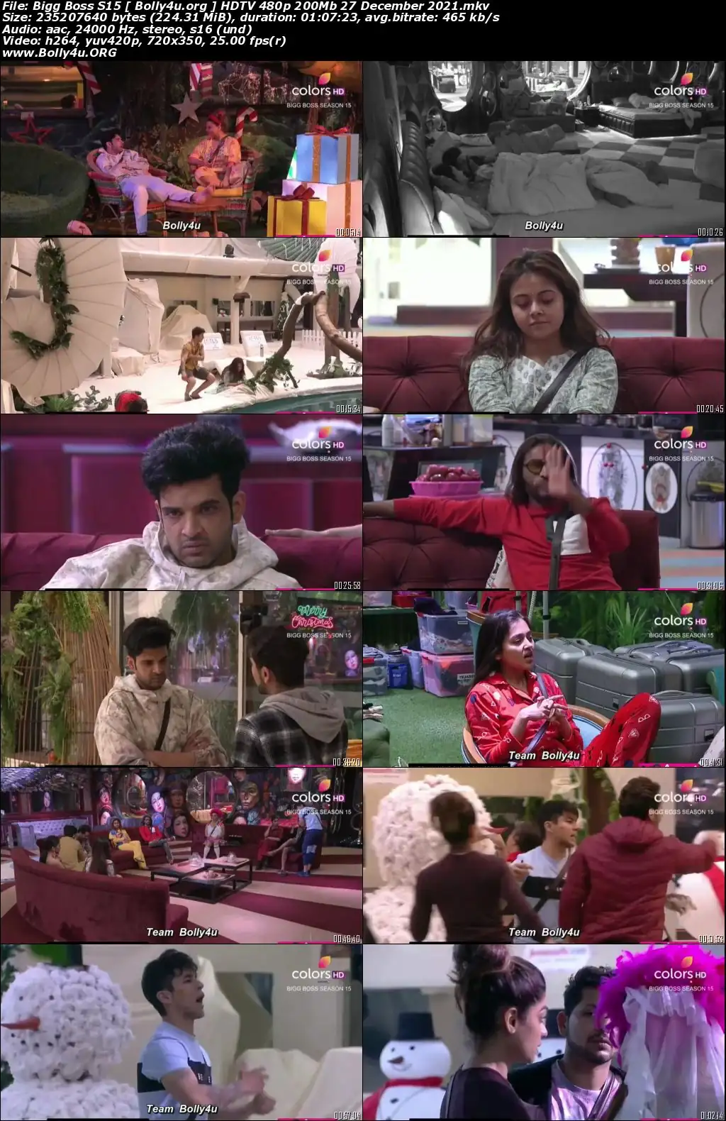 Bigg Boss S15 HDTV 480p 200Mb 27 December 2021 Download