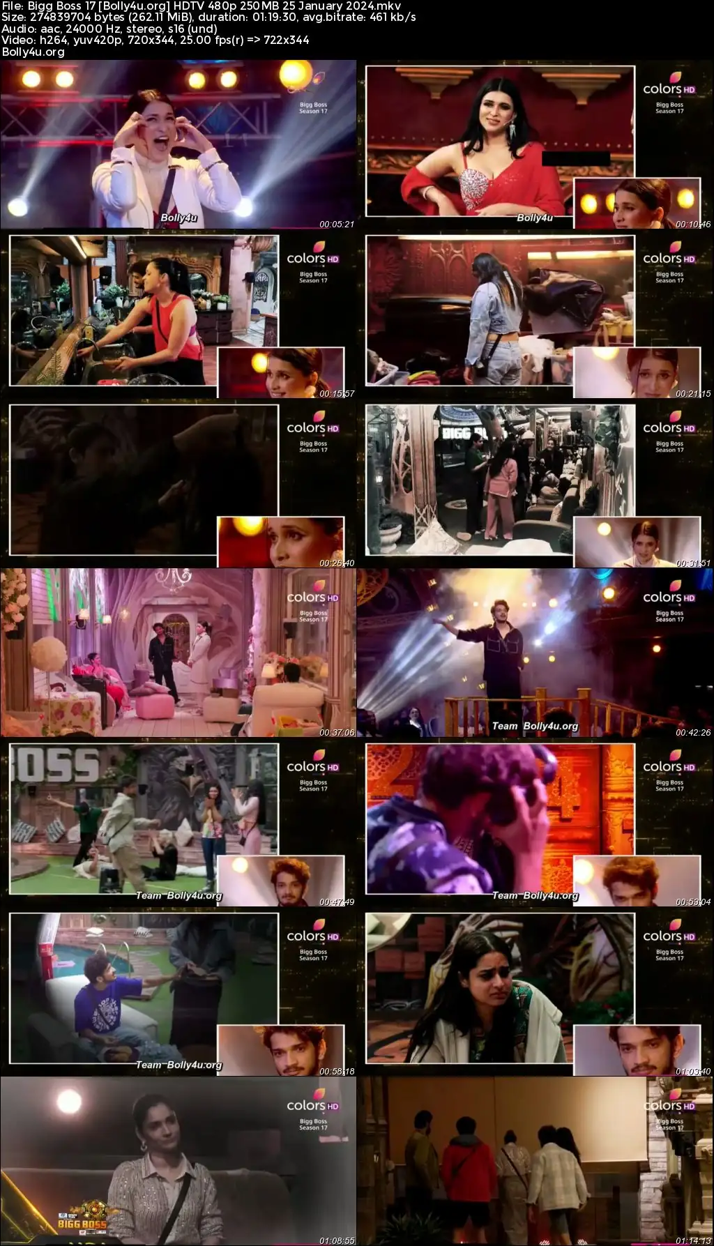 Bigg Boss 17 HDTV 480p 250MB 25 January 2024 Download