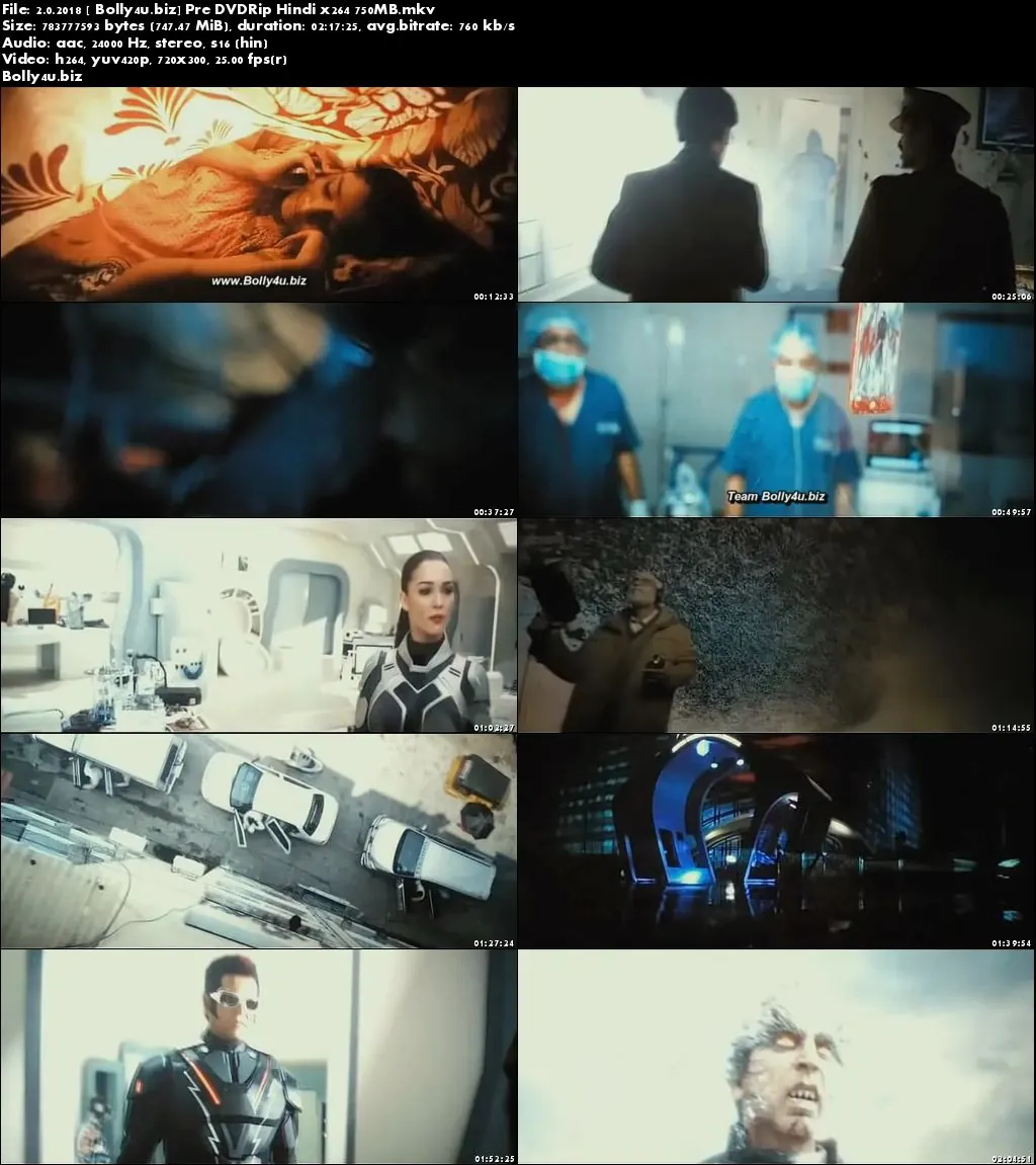 2.0 2018 Pre DVDRip 400MB Full Hindi Movie Download 480p