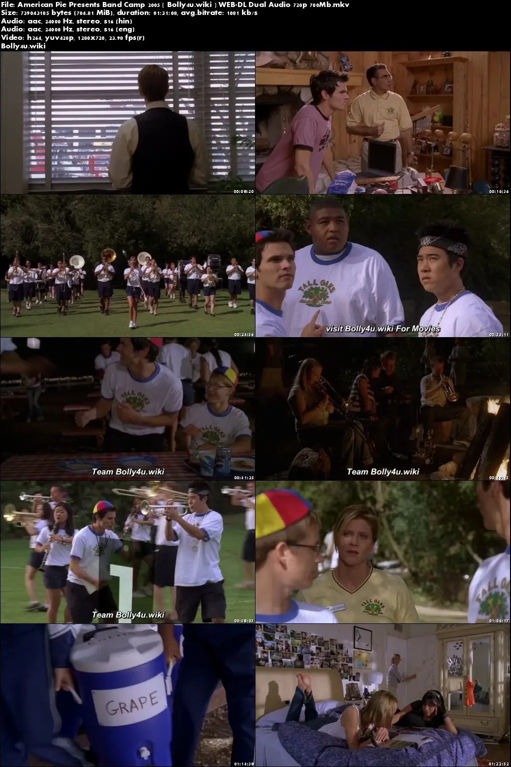 American Pie Presents Band Camp 2005 WEB-DL 700Mb Hindi Dual Audio 720p