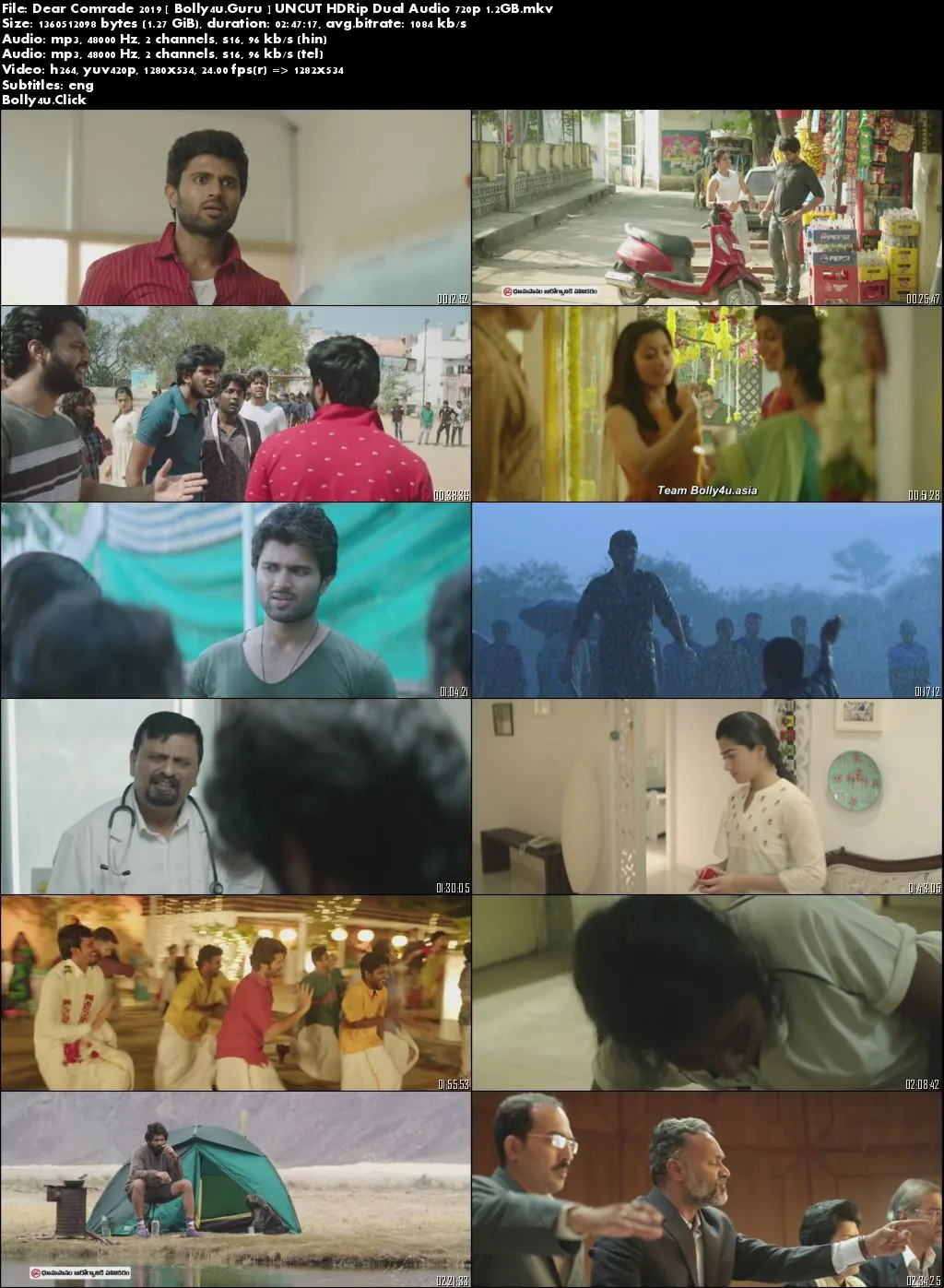 Dear Comrade 2019 HDRip 500MB Hindi Dual Audio 480p Download