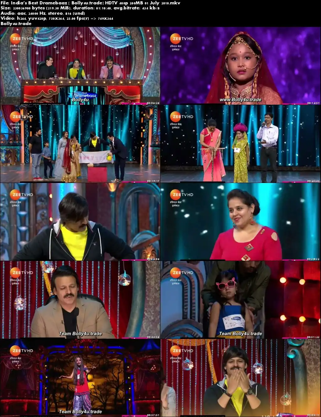 Indias Best Dramebaaz HDTV 480p 200MB 01 July 2018 Download