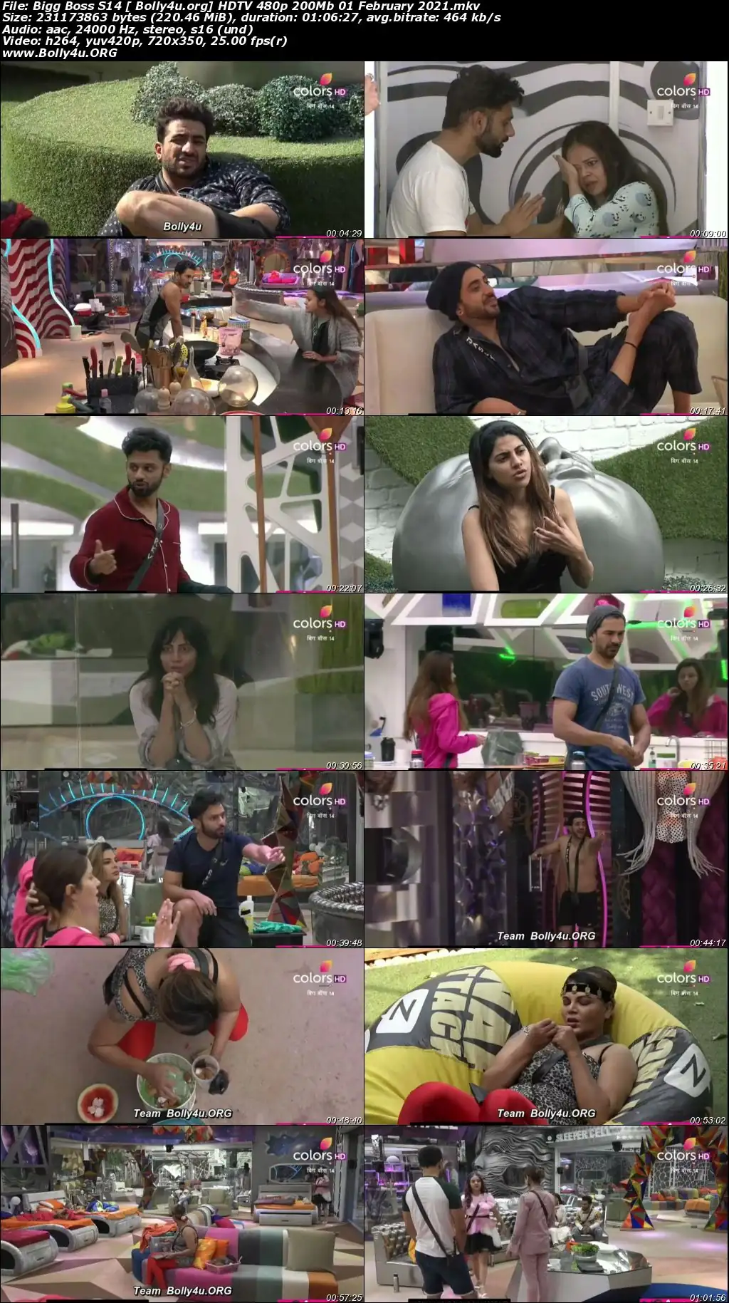 Bigg Boss S14 HDTV 480p 200Mb 01 February 2021 Download