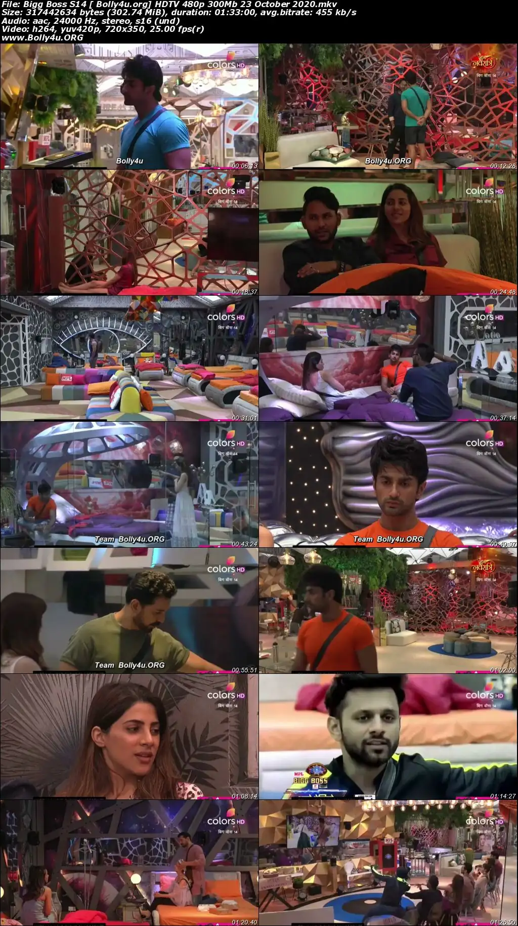 Bigg Boss S14 HDTV 480p 300MB 23 October 2020 Download
