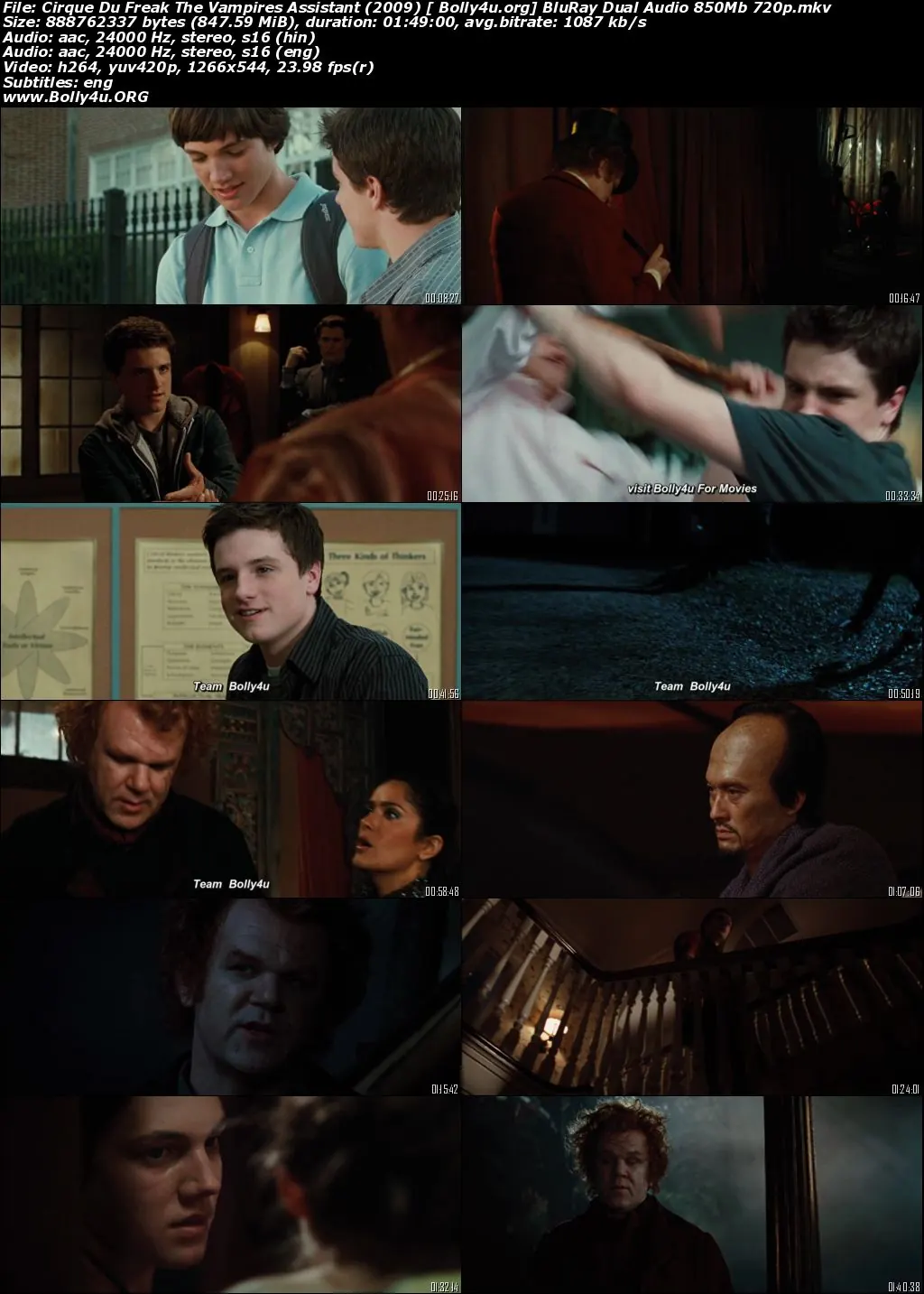 The Vampires Assistant 2009 BRRip 300MB Hindi Dual Audio 480p Download