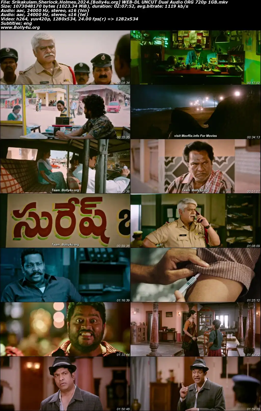 Srikakulam Sherlock Holmes 2024 WEB-DL UNCUT Hindi Dual Audio ORG Full Movie Download 1080p  720p  480p