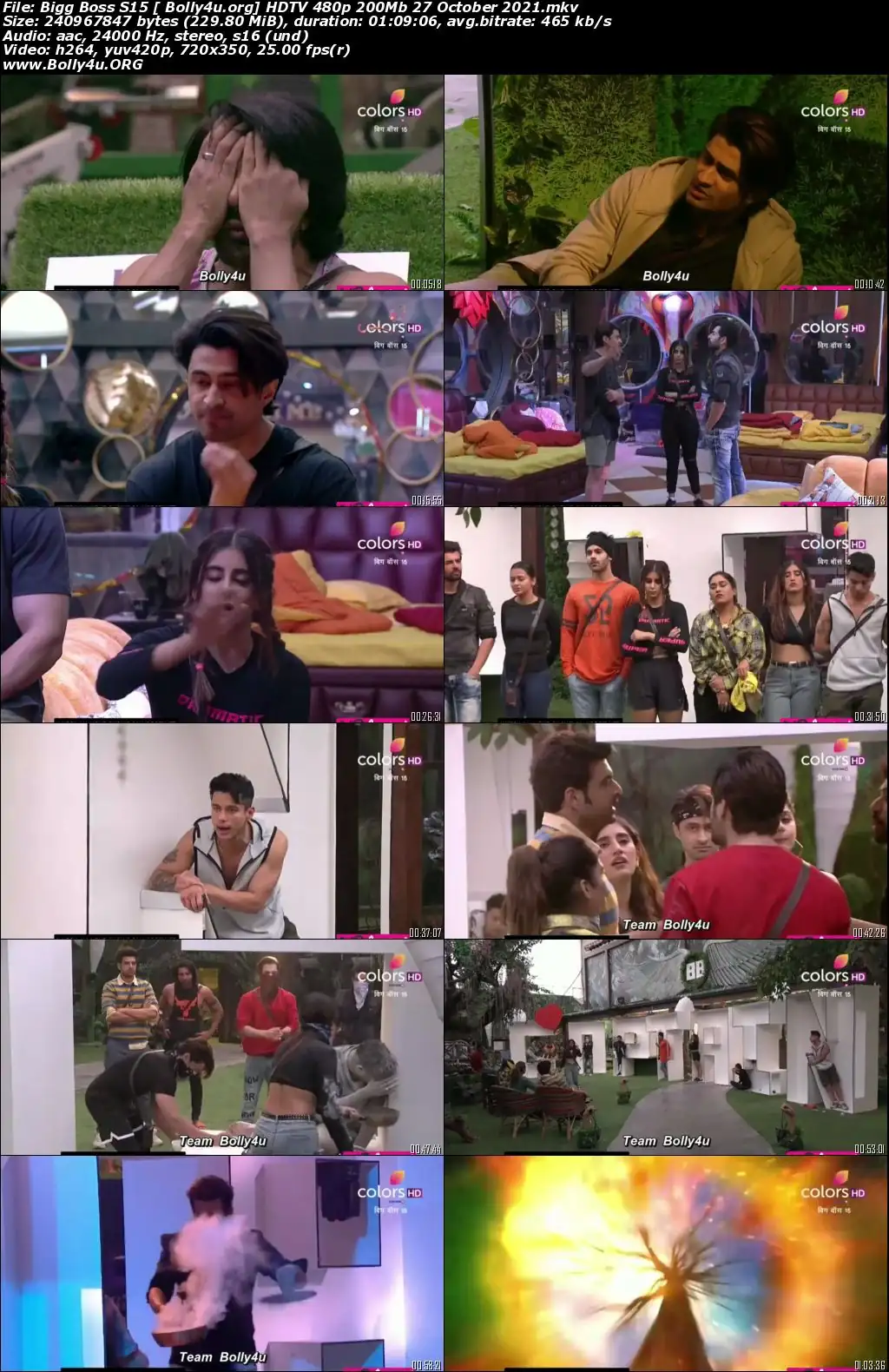 Bigg Boss S15 HDTV 480p 200Mb 27 October 2021 Download
