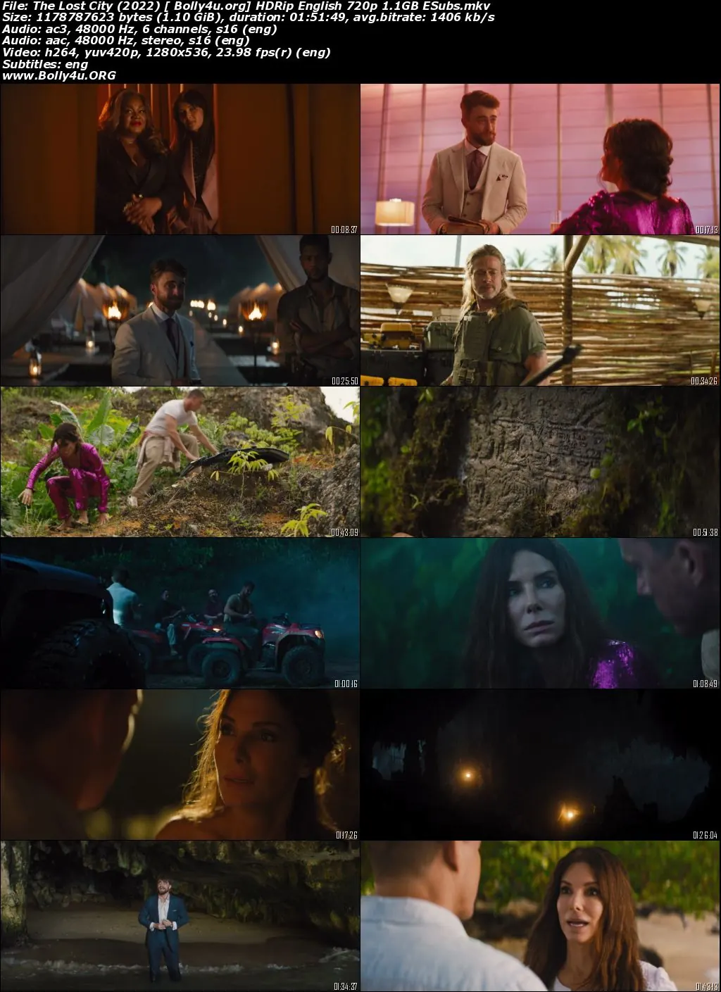 The Lost City 2022 HDRip English 720p 480p ESub Download