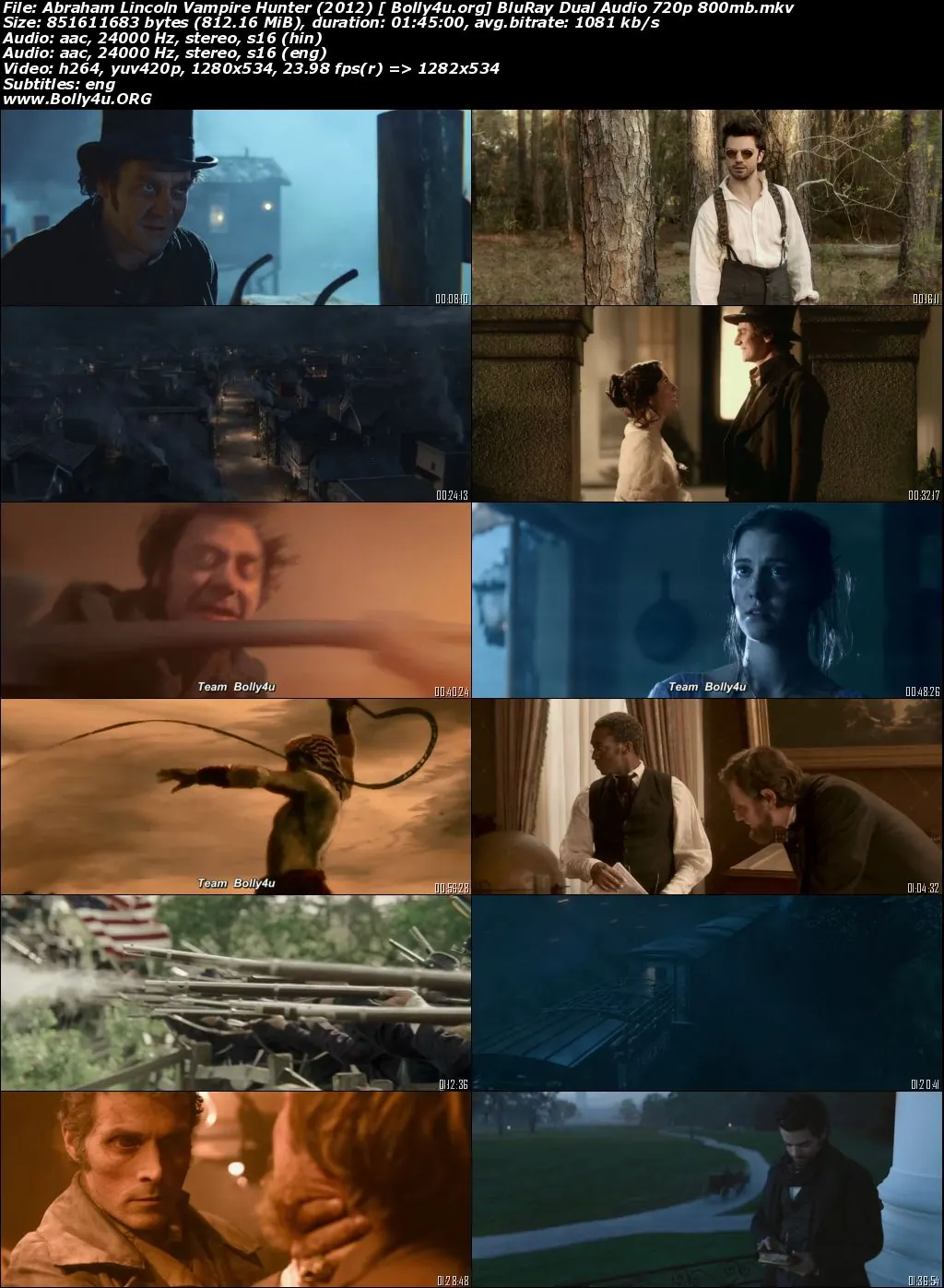 Abraham Lincoln Vampire Hunter 2012 BRRip 850Mb Hindi Dual Audio 720p Download Abraham Lincoln Vampire Hunter 2012 BRRip 850Mb Hindi Dual Audio 720p Download