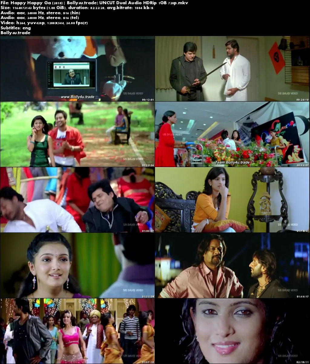 Happy Happy Ga 2010 HDRip 1Gb Hindi UNCUT Dual Audio 720p Download