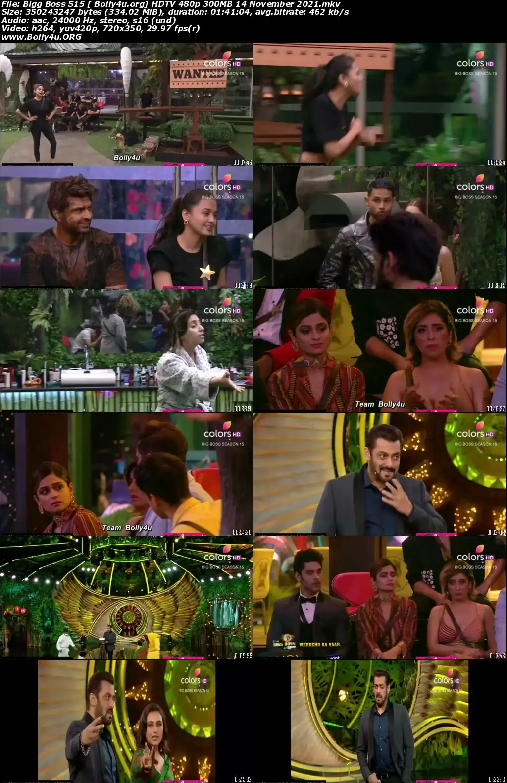 Bigg Boss S15 HDTV 480p 300MB 14 November 2021 Download