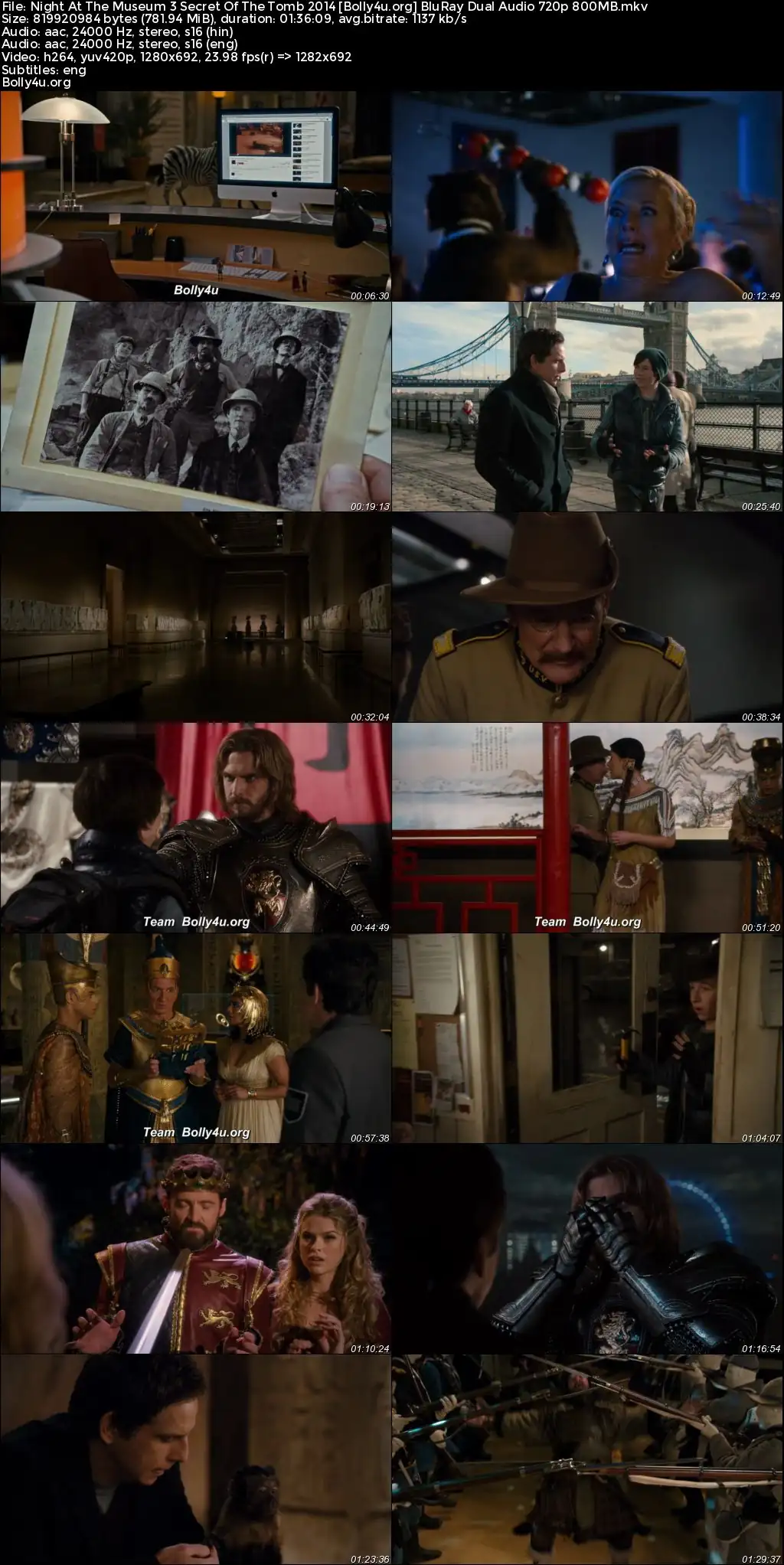 Night At The Museum Secret Of The Tomb 2014 BluRay Hindi Dual Audio Full Movie Download 1080p  720p  480p
