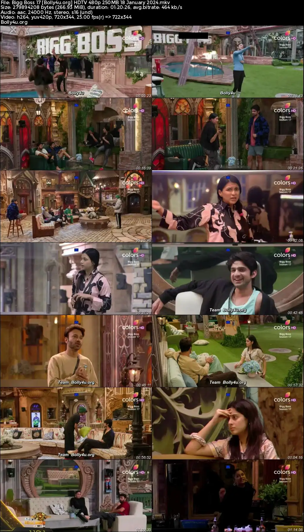 Bigg Boss 17 HDTV 480p 250MB 18 January 2024 Download