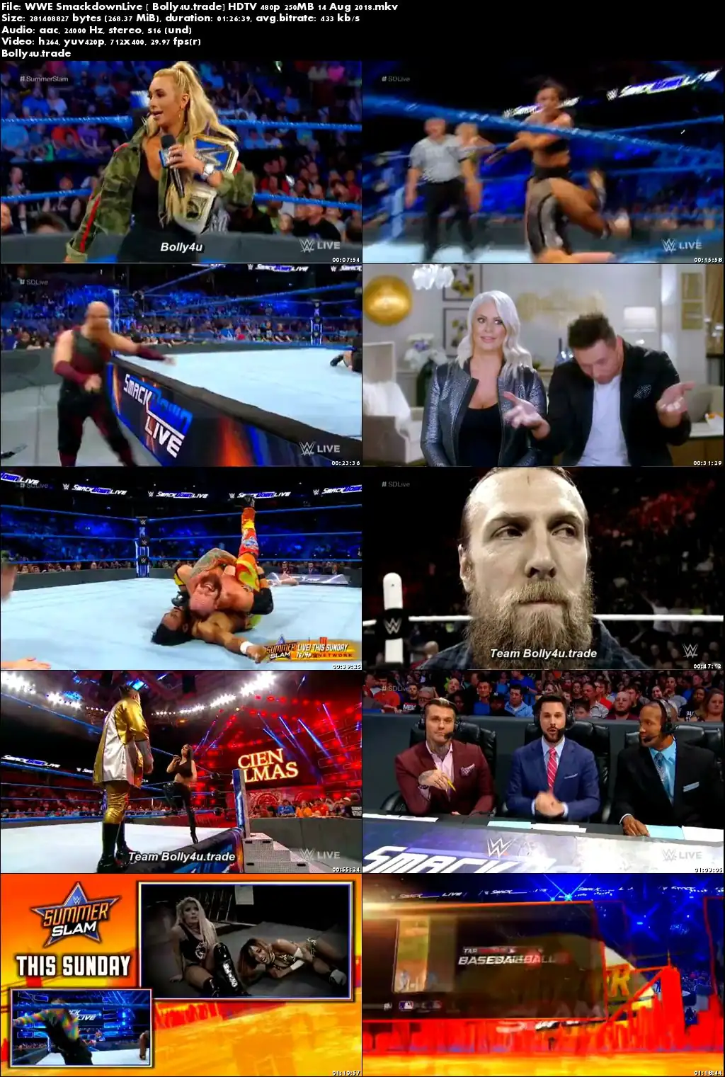 WWE Smackdown Live HDTV 480p 250MB 14 Aug 2018 Download