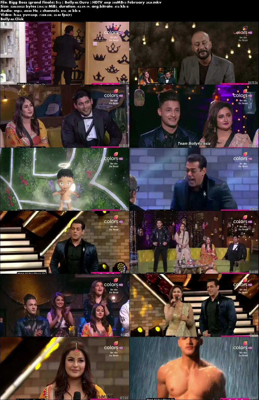 Bigg Boss Grand Finale S13 HDTV 480p 500MB15 February 2020 Download