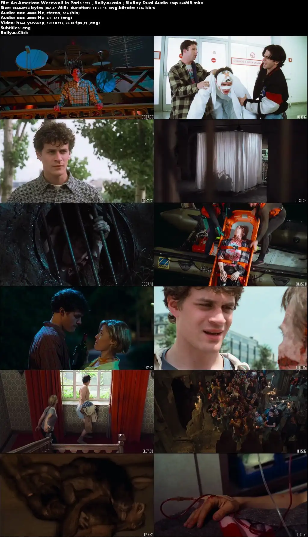 An American Werewolf In Paris 1997 BluRay 850Mb Hindi Dual Audio 720p Download
