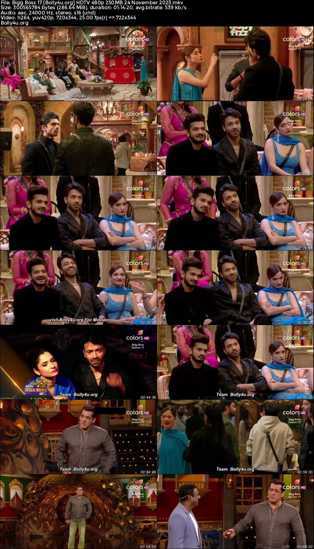 Bigg Boss 17 HDTV 480p 250MB 24 November 2023 Download