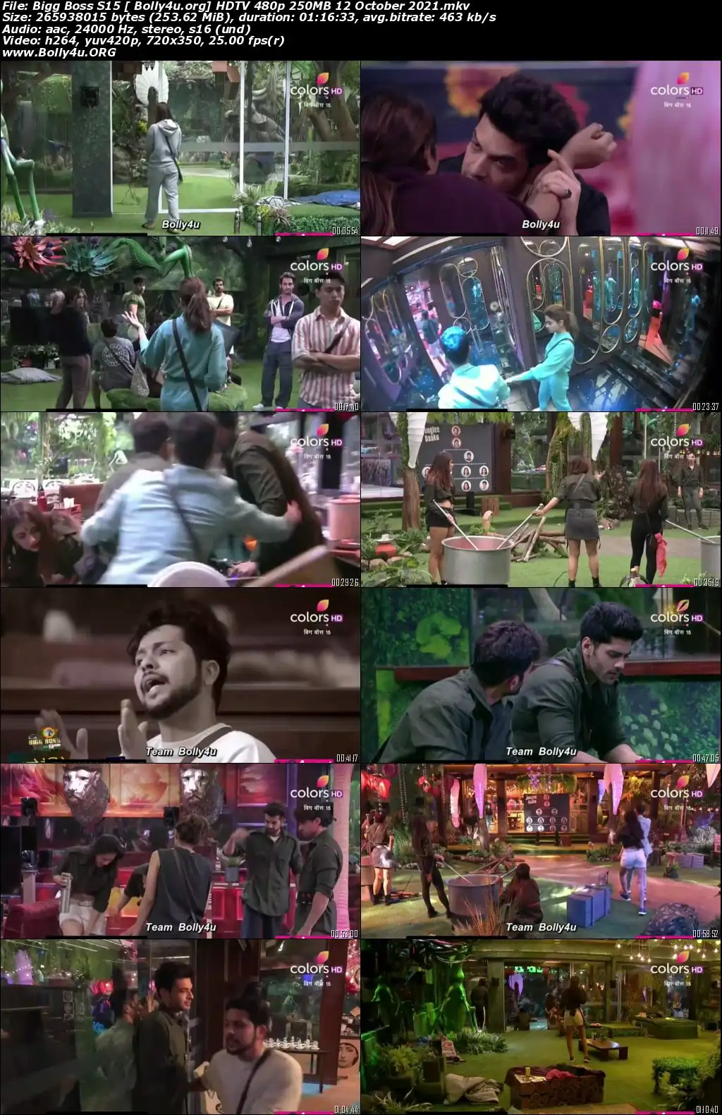 Bigg Boss S15 HDTV 480p 250MB 12 October 2021 Download