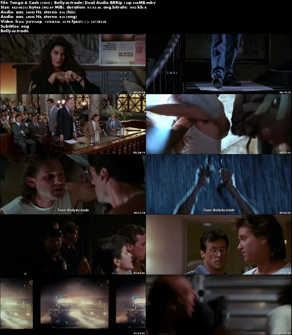 Tango and Cash 1989 BluRay 800MB Hindi Dual Audio 720p Download