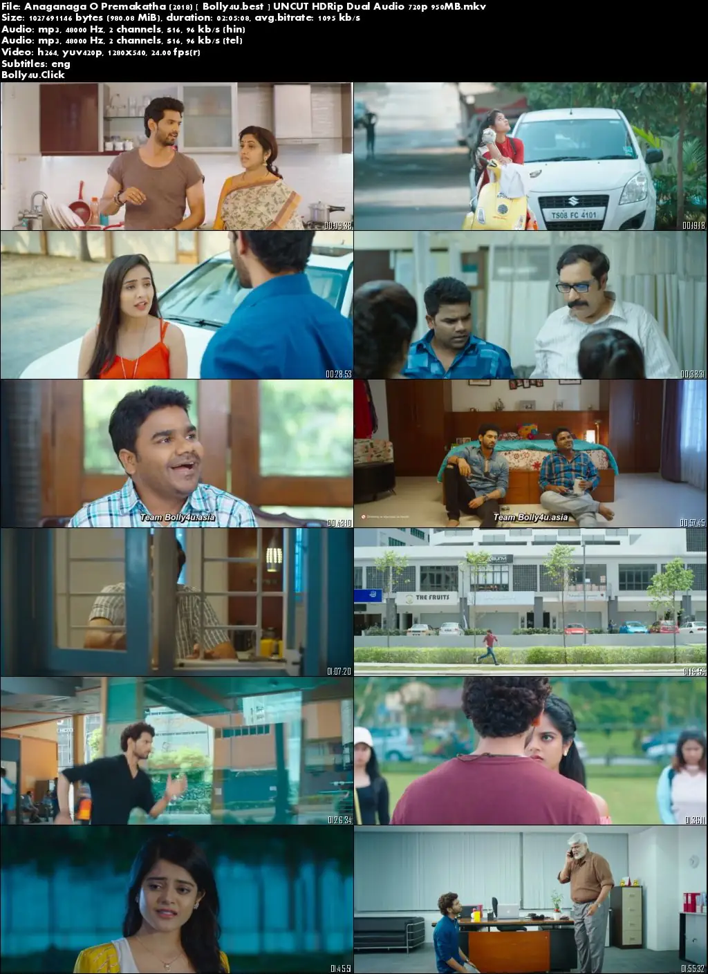 Anaganaga O Premakatha 2018 HDRip 400MB UNCUT Hindi Dual Audio 480p Download