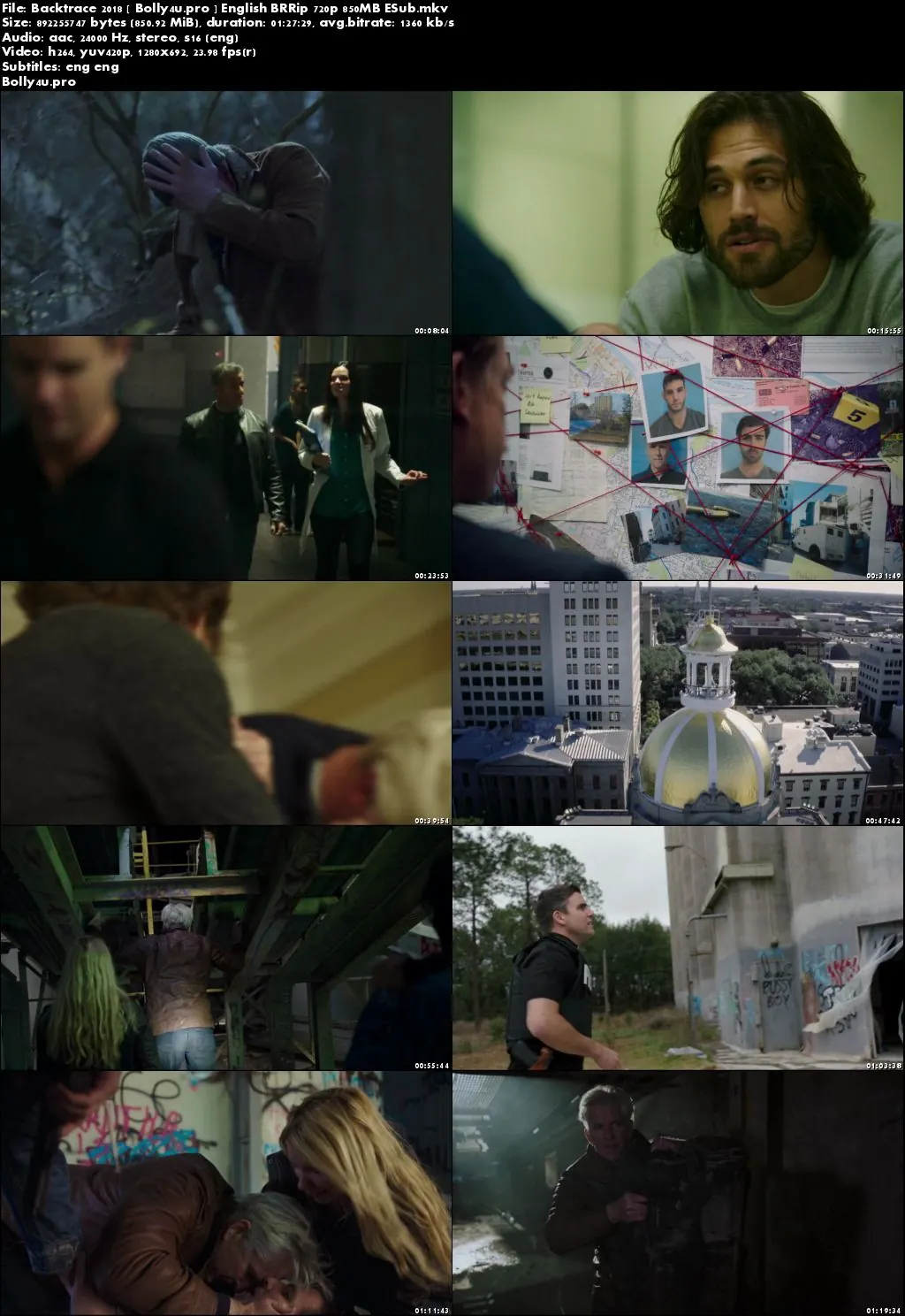 Backtrace 2018 BRRip 850MB English 720p ESub Download