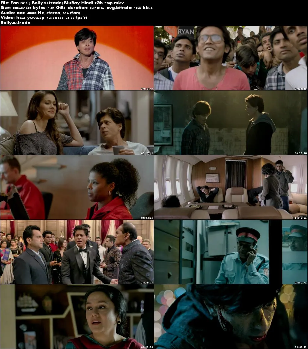 Fan 2016 BluRay 400Mb Full Hindi Movie Download 480p