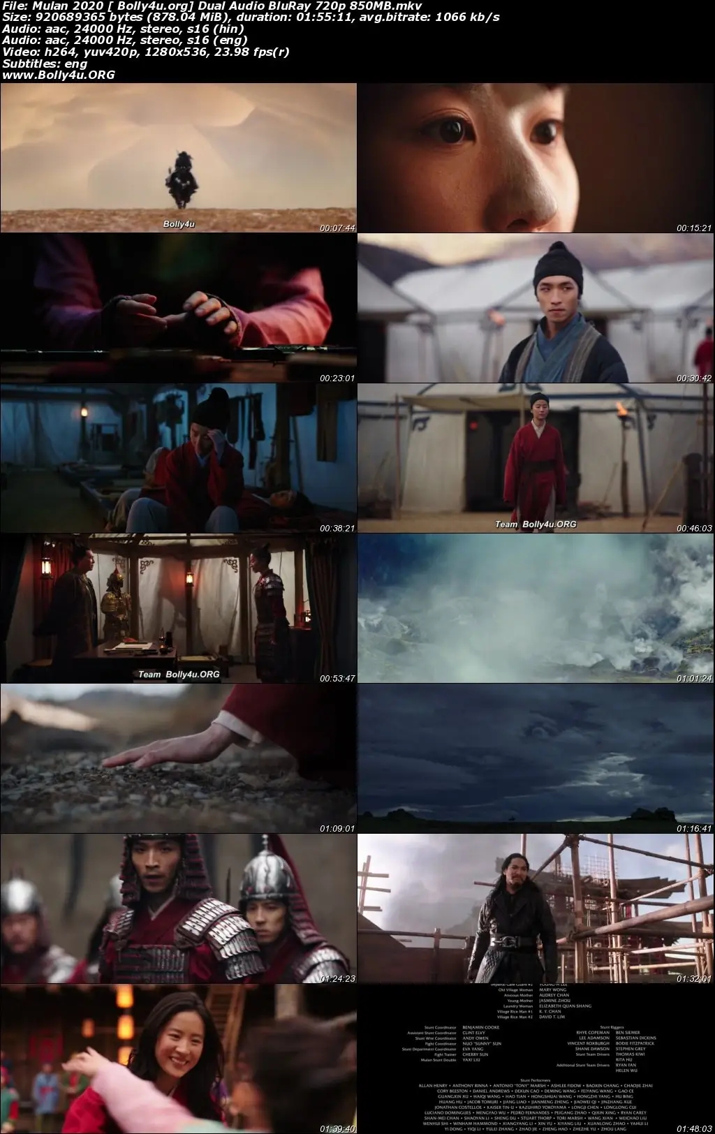 Mulan 2020 BluRay 850Mb Hindi Dual Audio ORG 720p Download